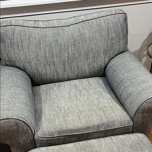 Sofa Chair and Ottoman w/ 2 Pillows